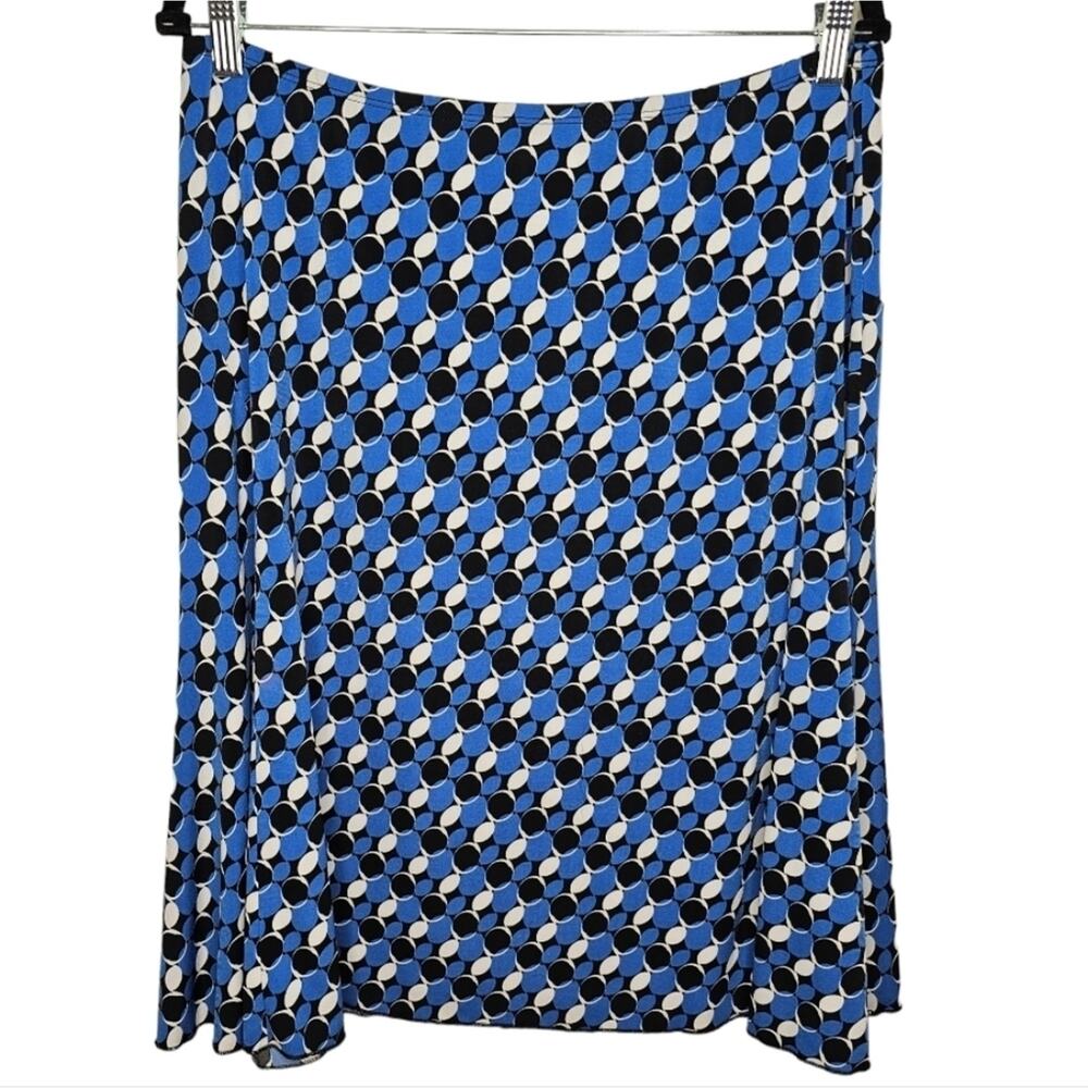 Passports Flowy Midi Circular Print Skirt with Flare Sides Size XL